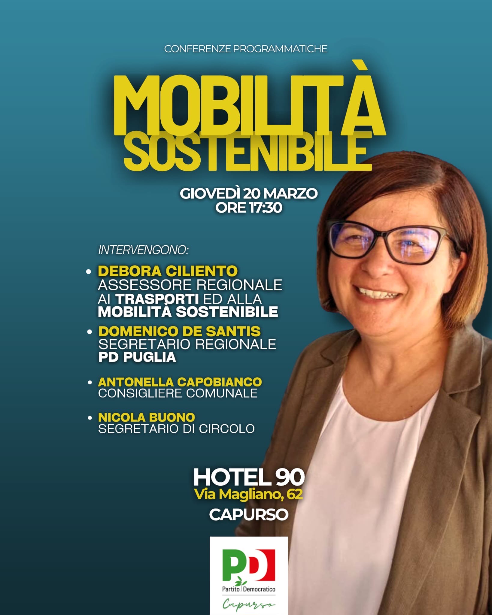 Il PD di Capurso invita in un convegno per parlare di mobilità sostenibile. Il comunicato stampa